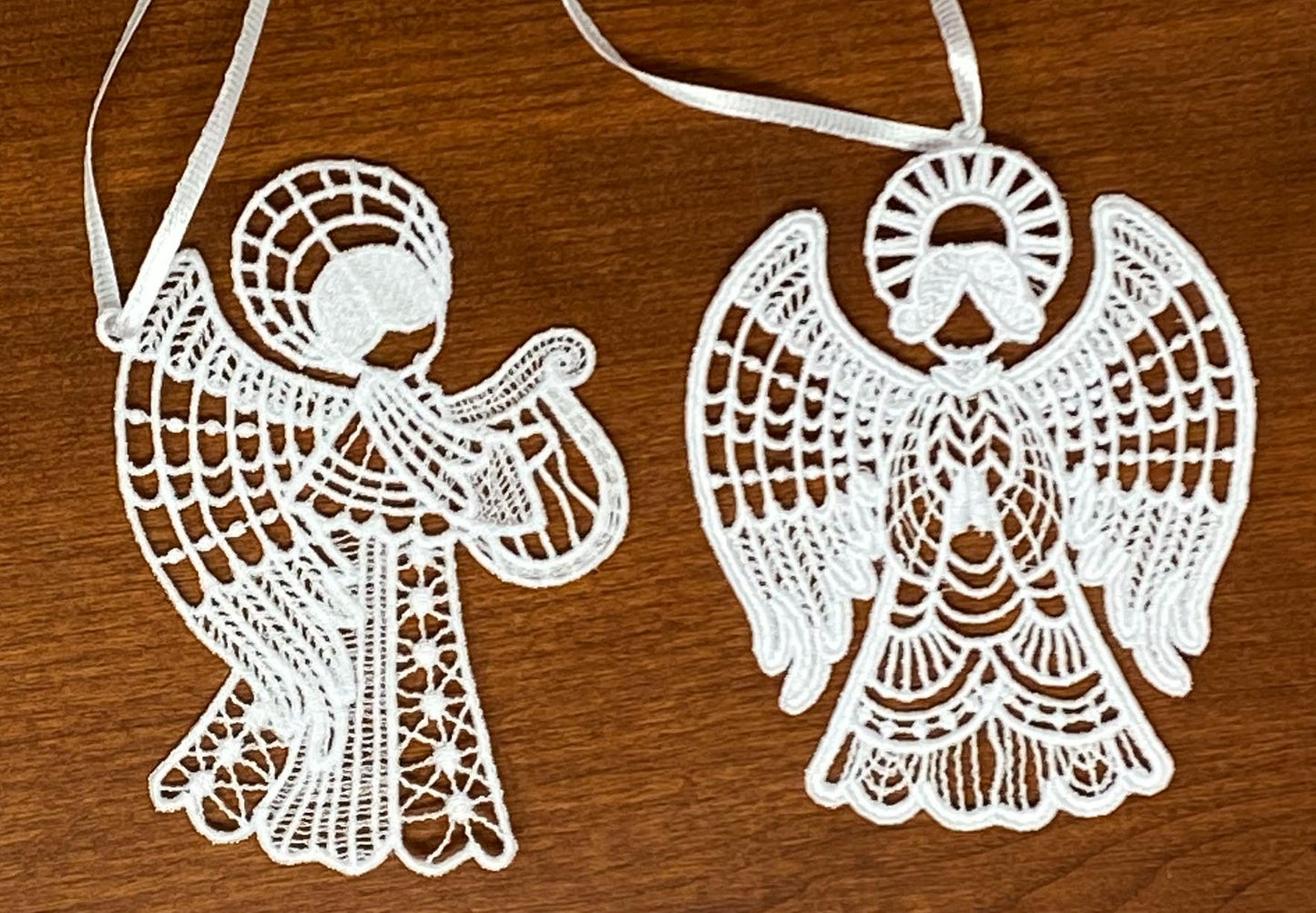 FSL Angel Collection#2 - Set of 10, Embroidered Angel Ornaments, Angel Tree Ornaments, Angel Gifts