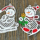 Snowman Ornament Collection #1, Set of 10 Different Embroidered Snowman Ornaments, Snowman Tree Ornaments, Snowman Gifts, FSL