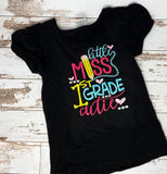 ANY GRADE, Little Miss 1st Grade Cutie Shirt, Embroidered Back to School Shirt, 1st Grade School Puffed Sleeve Shirt