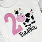 Cow 2nd Birthday Shirt, Sweet Bossy Cow kids shirt, Black and white cow Birthday Shirt, Any Age