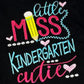 ANY GRADE, Little Miss Kindergarten Cutie Shirt, Embroidered Back to School Shirt, Kindergarten School Puffed Sleeve Shirt