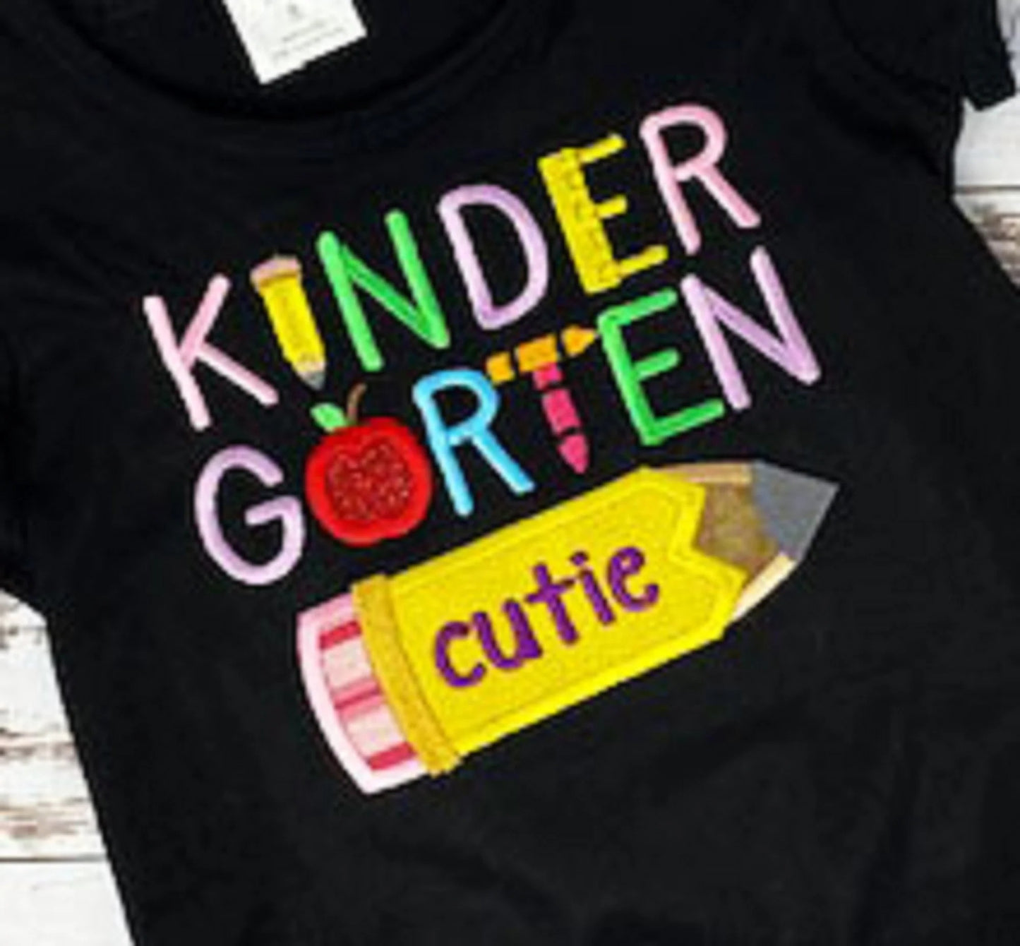 ANY GRADE, Kindergarten Cutie Shirt, Back to School shirt, First Day of School kids Shirt, Kindergarten Embroidered Shirt