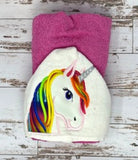 Unicorn Hooded Towel, Hot Raspberry Pink Bath Towel, Kid's Hooded Towel, Children's Beach Towel