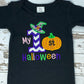 My 1st Halloween, Girls Applique Black Bodysuit, Halloween Shirt