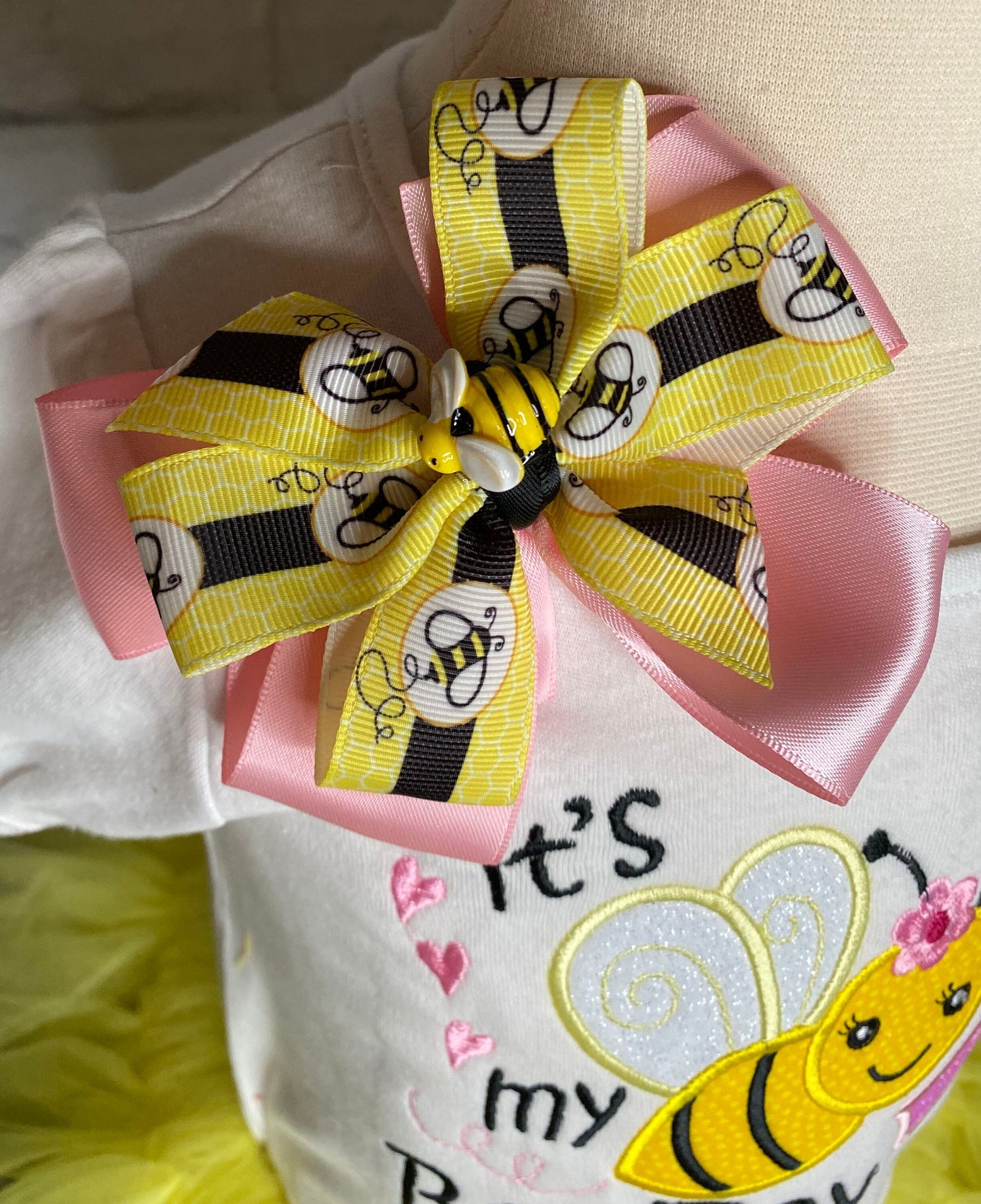 Its My Bee Day Tutu Set, Bee Birthday Tutu Set, 2nd Birthday Bee Shirt Hairbow Tutu, Birthday Party Dress Skirt Shirt, ANY AGE