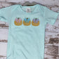 Pumpkins with Bows Aqua Bodysuit, Fall Pumpkins Baby Shirt, Pumpkin Baby Aqua Bodysuit, Embroidered Pumpkin Bodysuit