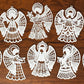 FSL Angel Collection#2 - Set of 10, Embroidered Angel Ornaments, Angel Tree Ornaments, Angel Gifts