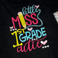 ANY GRADE, Little Miss 1st Grade Cutie Shirt, Embroidered Back to School Shirt, 1st Grade School Puffed Sleeve Shirt