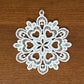 FSL Snowflake Ornaments - Set of 6, Embroidered Snow flake Ornaments,