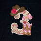 Girls Cowboy Birthday Shirt | 3rd Farm Birthday Shirt | Girls Western Paisley Birthday Shirt | Rodeo Shirt | Cowboy Boot Hat