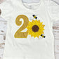 ANY Age, ANY Size, Sunflower and Bees, Fall Birthday, Sunflower Birthday Shirt