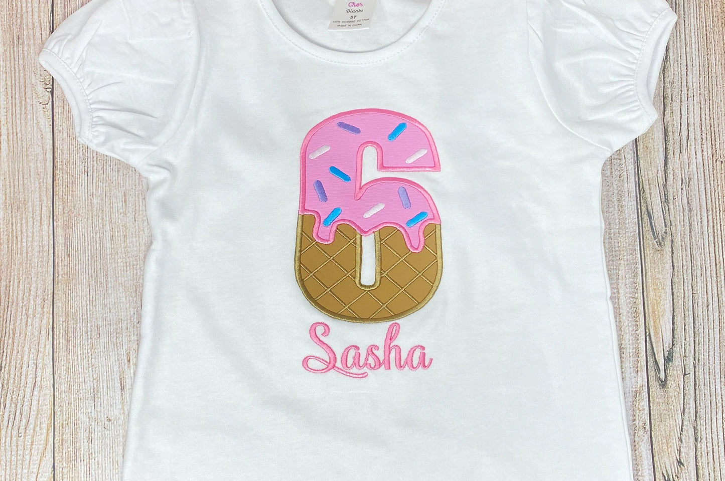 ANY Age ANY Size Ice Cream Shirt, Girls Ice Cream Party, 1st Birthday Party, Smash Cake Shirt