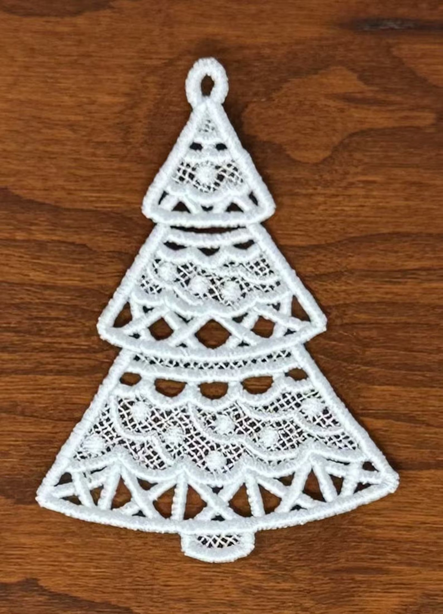 Lace Ornament Winter Collection #2-Set of 6, Embroidered Ornaments, Christmas Tree Ornaments, Gift Ornaments