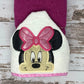 Cute Pink Bow Personalized Hooded Towel, Kid's Beach Towel, Children's Bath Towel