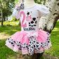 Cow Theme Birthday Tutu, Cow Birthday Outfit, Farm Animal Theme Birthday, Any Age, Cow Ribbon Pink Tutu