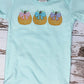 Pumpkins with Bows Aqua Bodysuit, Fall Pumpkins Baby Shirt, Pumpkin Baby Aqua Bodysuit, Embroidered Pumpkin Bodysuit