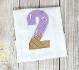 ANY Age ANY Size Ice Cream Shirt, Girls Ice Cream Party, 2nd Birthday Party, Smash Cake Shirt