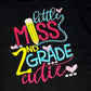 ANY GRADE, Little Miss 2nd Grade Cutie Shirt, Embroidered Back to School Shirt, 2nd Grade School Puffed Sleeve Shirt