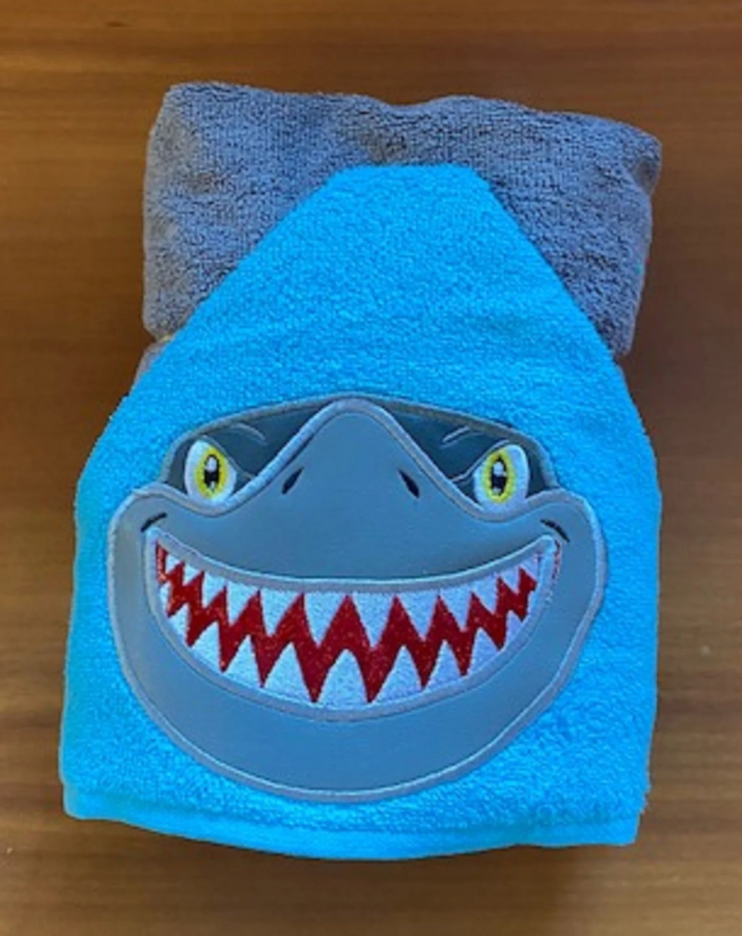 Shark Hooded Towel, Personalized Shark Hooded Towel, Kid's beach towel, Children's swim towel