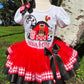 ANY AGE, Farm Barn Tutu Set, Cow Pig Chicken Horse Cow Tutu Shirt and Hairbow, 2nd Birthday Farm