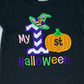 My 1st Halloween, Girls Applique Black Bodysuit, Halloween Shirt