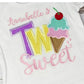 TWO Sweet Birthday Shirt, 2nd Ice Cream Cone Birthday Shirt, Any Size Birthday Shirt