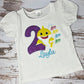 ANY AGE, Shark Shirt, 2nd Birthday Shark, Rainbow Colored Shark Shirt, Any Age Shark Shirt