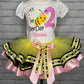 Its My Bee Day Tutu Set, Bee Birthday Tutu Set, 2nd Birthday Bee Shirt Hairbow Tutu, Birthday Party Dress Skirt Shirt, ANY AGE