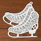 FSL Winter Ornaments - Set of 6, Free Standing Lace Embroidered Ornaments, Winter Collection #1