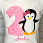 ANY Age ANY Size Penguin Birthday Shirt and Hairbow, 2nd Birthday Shirt, Smash Cake Birthday Shirt