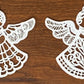 Lace Angel Collection#1 - Set of 10, Embroidered Angel Ornaments, Angel Tree Ornaments, Angel Gifts