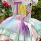 TWO Sweet Birthday Tutu Set, 2nd Ice Cream Cone Birthday Shirt Matching Hairbow, ANY AGE, Any Size Birthday Shirt