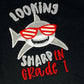 ANY GRADE, Looking Sharp in Grade 1 Shirt, Back to School Shirt, Boys Shark Shirt