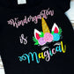 ANY GRADE, Kindergarten is Magical Shirt, Embroidered Back to School Shirt, Kindergarten School Puffed Sleeve Shirt