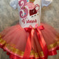 ANY Age, ANY Size, Pink Birthday Tutu Set, Pink Girls Puffed Sleeve Shirt, 3rd Birthday Embroidered Shirt