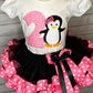 ANY Age ANY Size Penguin Tutu Outfit, Shirt Tutu and Matching Hairbow, 2nd Birthday Smash Cake Outfit