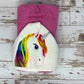 Unicorn Hooded Towel, Hot Raspberry Pink Bath Towel, Kid's Hooded Towel, Children's Beach Towel