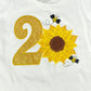 ANY Age, ANY Size, Sunflower and Bees, Fall Birthday, Sunflower Birthday Shirt