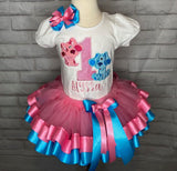 Birthday Shirt Hairbow Tutu, 1st Birthday Shirt and Tutu, ANY Age ANY Birthday Number