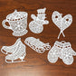 FSL Winter Ornaments - Set of 6, Free Standing Lace Embroidered Ornaments, Winter Collection #1