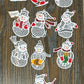 Snowman Ornament Collection #1, Set of 10 Different Embroidered Snowman Ornaments, Snowman Tree Ornaments, Snowman Gifts, FSL