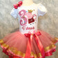 ANY Age, ANY Size, Pink Birthday Tutu Set, Pink Girls Puffed Sleeve Shirt, 3rd Birthday Embroidered Shirt