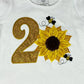 ANY Age, ANY Size, Sunflower and Bees, Fall Birthday, Sunflower Birthday Shirt