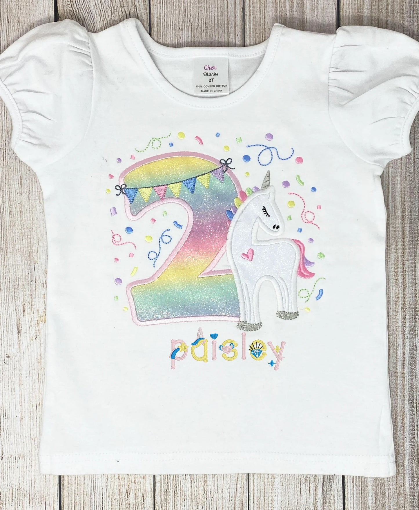 Unicorn Rainbow Part Shirt, 2nd Birthday Shirt, Unicorn Part, ANY Size ANY Age