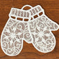 FSL Winter Ornaments - Set of 6, Free Standing Lace Embroidered Ornaments, Winter Collection #1