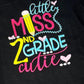 ANY GRADE, Little Miss 2nd Grade Cutie Shirt, Embroidered Back to School Shirt, 2nd Grade School Puffed Sleeve Shirt