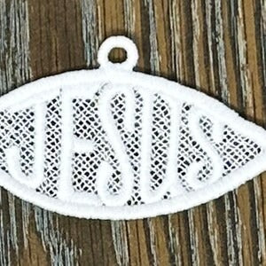 Religious Ornaments Sold as Set of 6 or Singly, Free Standing Lace Embroidered Ornaments, Christmas Tree Ornaments Gifts Home Decor