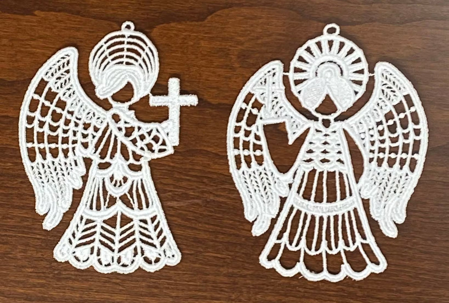 FSL Angel Collection#2 - Set of 10, Embroidered Angel Ornaments, Angel Tree Ornaments, Angel Gifts