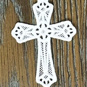 Religious Ornaments Sold as Set of 6 or Singly, Free Standing Lace Embroidered Ornaments, Christmas Tree Ornaments Gifts Home Decor