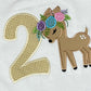 Deer 2nd Birthday Shirt, Any Age Any Name, Girls Birthday Shirt, Floral Deer Shirt